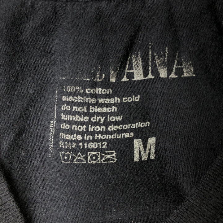 NIRVANA Nirvana Band T-shirt, Band T, Men's M size cotton black type Vintage Second Hand