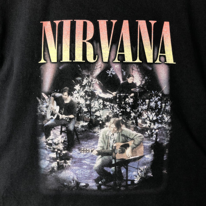 NIRVANA Nirvana Band T-shirt, Band T, Men's M size cotton black type Vintage Second Hand