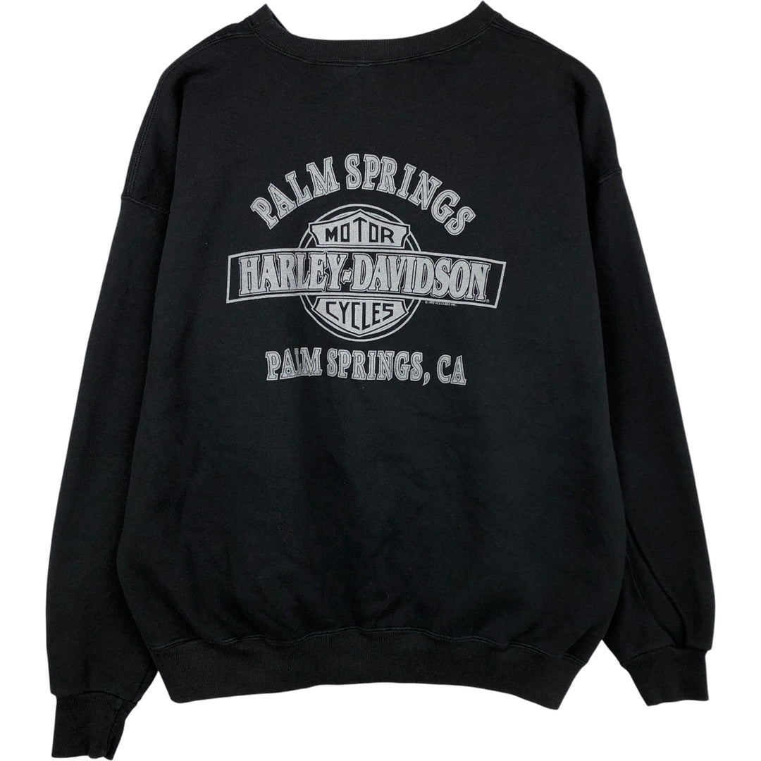 90'S Harley-Davidson Eagle Pattern Advertising Sweatshirt, Made in USA, Men's XXL polyester black type Vintage Second Hand