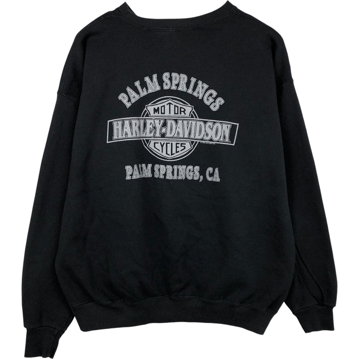 90'S Harley-Davidson Eagle Pattern Advertising Sweatshirt, Made in USA, Men's XXL polyester black type Vintage Second Hand