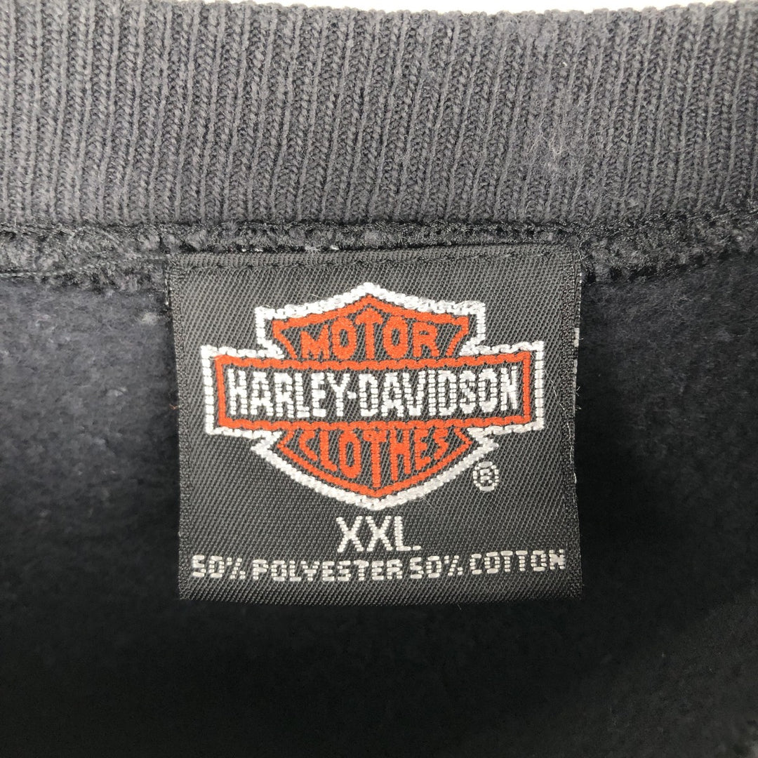 90'S Harley-Davidson Eagle Pattern Advertising Sweatshirt, Made in USA, Men's XXL polyester black type Vintage Second Hand