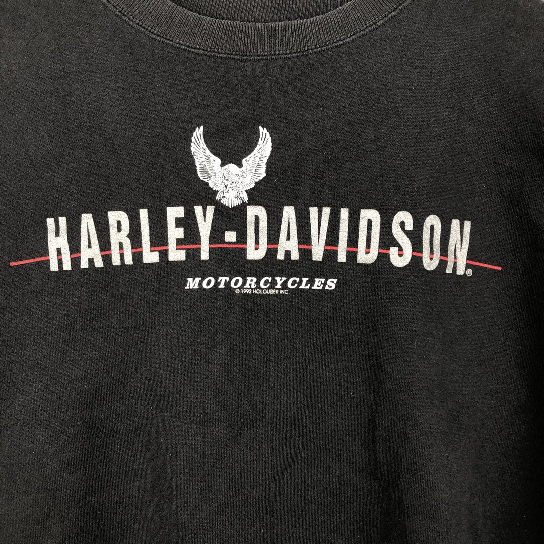 90'S Harley-Davidson Eagle Pattern Advertising Sweatshirt, Made in USA, Men's XXL polyester black type Vintage Second Hand