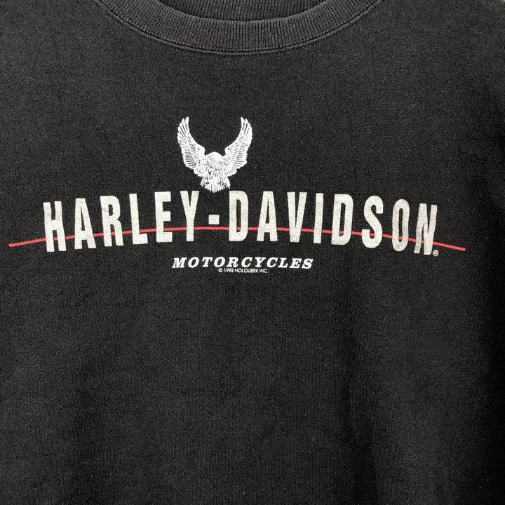 90'S Harley-Davidson Eagle Pattern Advertising Sweatshirt, Made in USA, Men's XXL polyester black type Vintage Second Hand