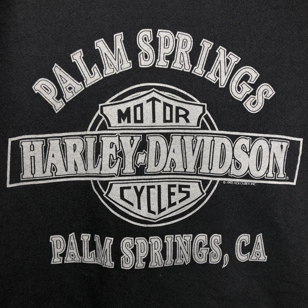 90'S Harley-Davidson Eagle Pattern Advertising Sweatshirt, Made in USA, Men's XXL polyester black type Vintage Second Hand