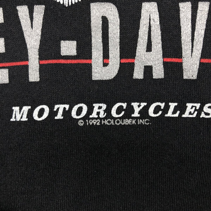 90'S Harley-Davidson Eagle Pattern Advertising Sweatshirt, Made in USA, Men's XXL polyester black type Vintage Second Hand