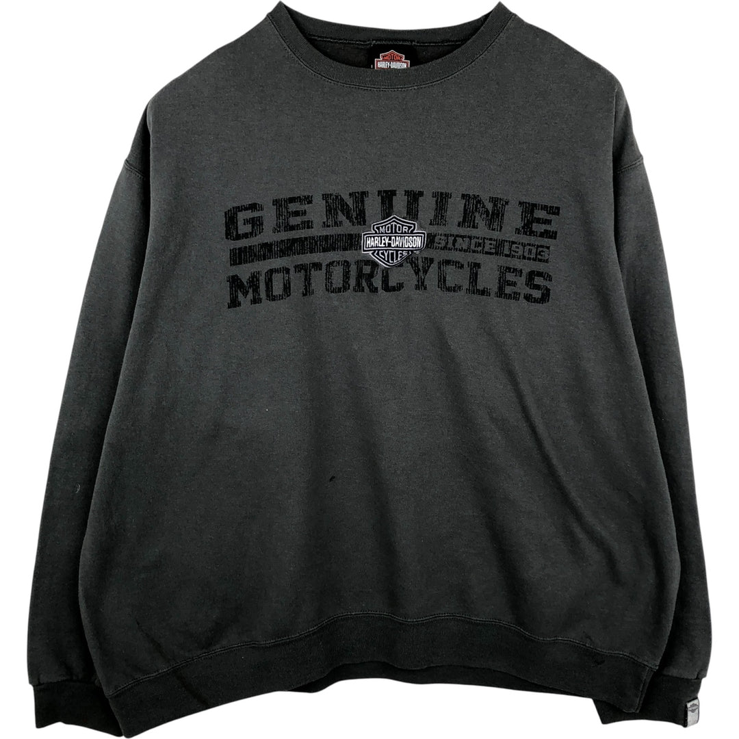 Harley-Davidson Advertising Sweatshirt, Men's XL Size cotton Charcoal Vintage Second Hand