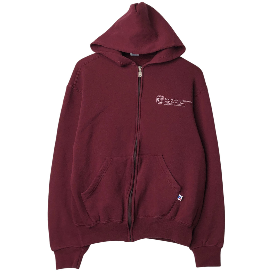 Vintage 90'S Russell full-zip sweatshirt, size S, men's cotton Red type red-purple Vintage Second Hand