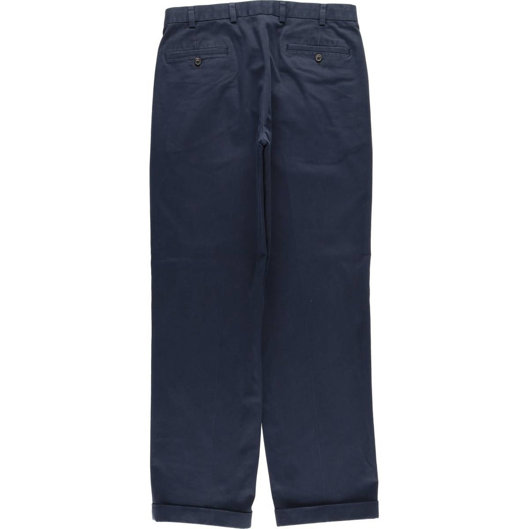 Brooks Brothers ADVANTAGE CHINO ELLIOT Two-Pleated Chino Pants, Men's, Size W34 cotton navy blue type Vintage Second Hand