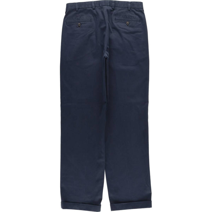 Brooks Brothers ADVANTAGE CHINO ELLIOT Two-Pleated Chino Pants, Men's, Size W34 cotton navy blue type Vintage Second Hand
