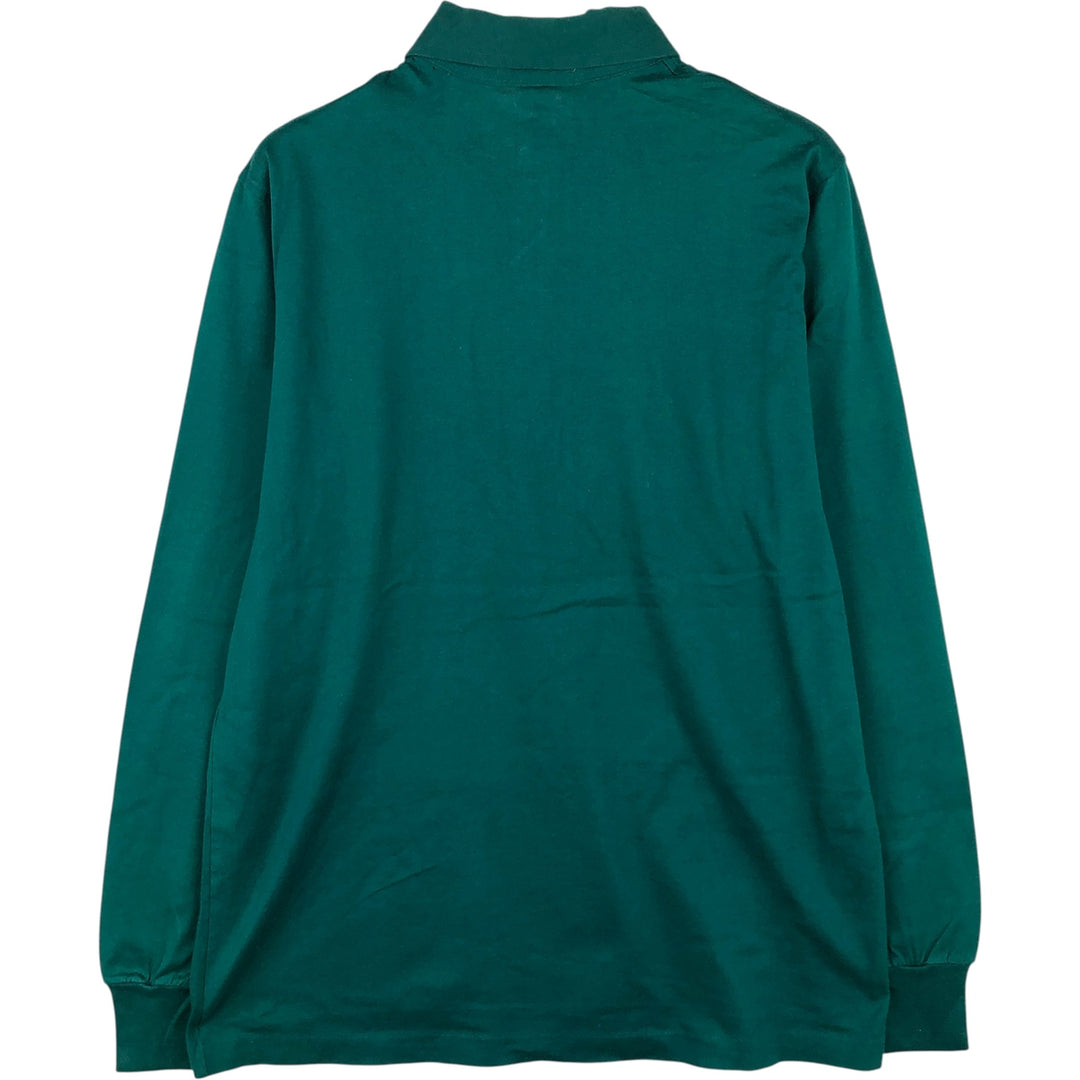Vintage 1980'S LLBean long-sleeved polo shirt, made in the USA, size L, men's size L cotton green type Vintage Second Hand