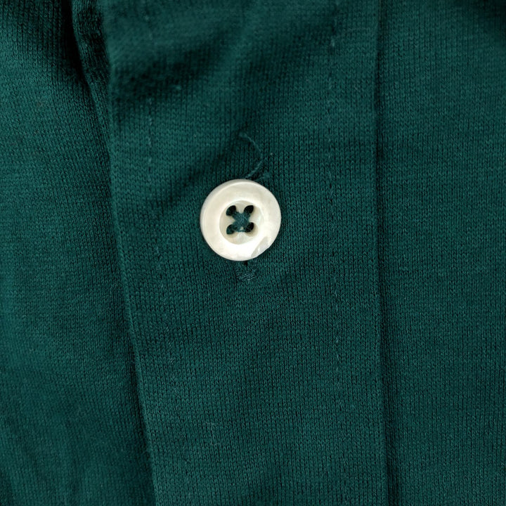Vintage 1980'S LLBean long-sleeved polo shirt, made in the USA, size L, men's size L cotton green type Vintage Second Hand