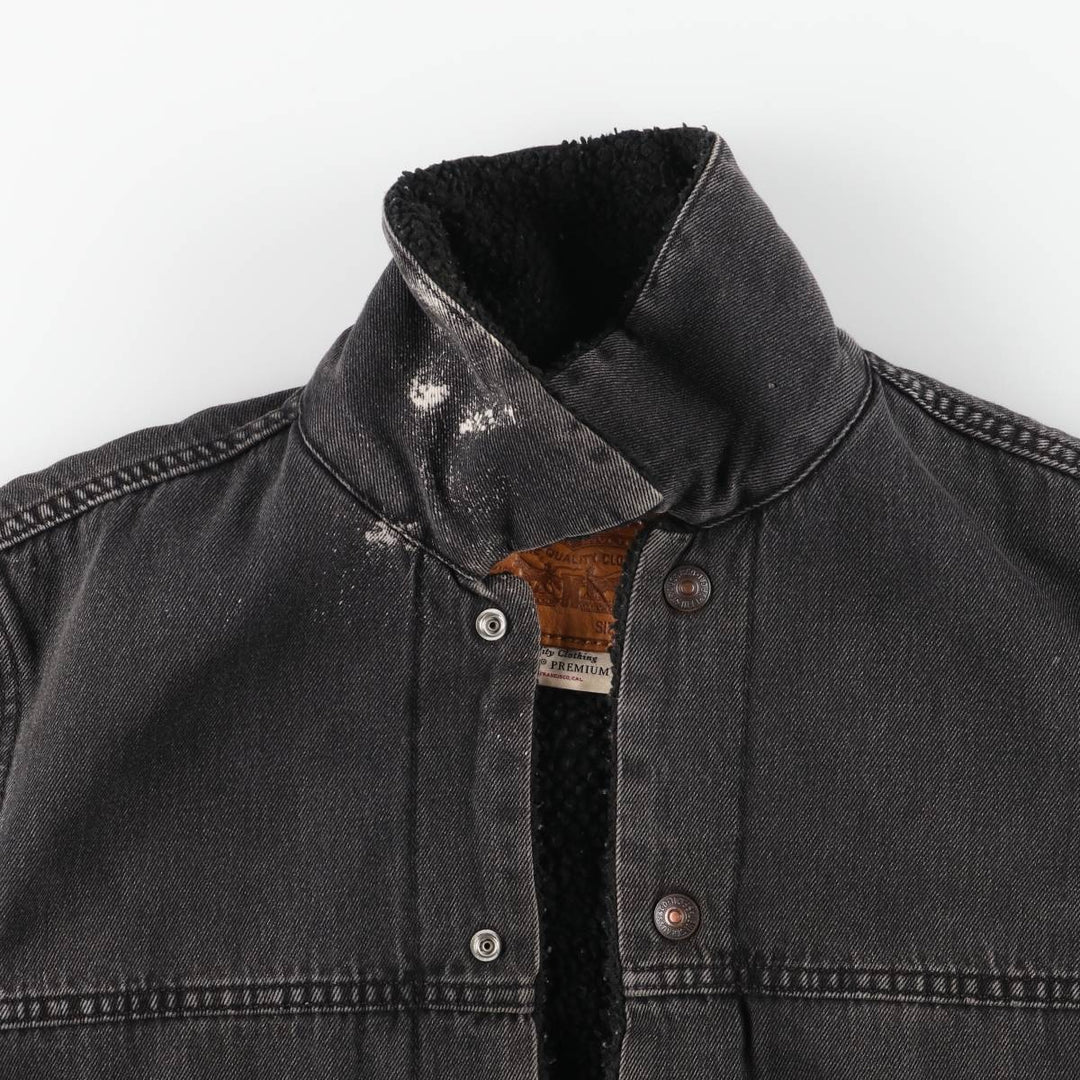 Levi's Levi's Premium Padded Black Denim Jacket, Men's Size Small cotton black type Vintage Second Hand