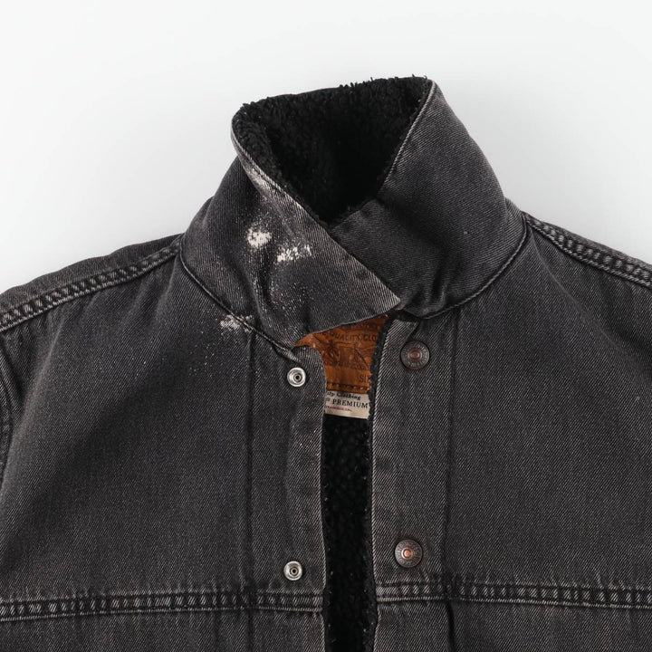 Levi's Levi's Premium Padded Black Denim Jacket, Men's Size Small cotton black type Vintage Second Hand