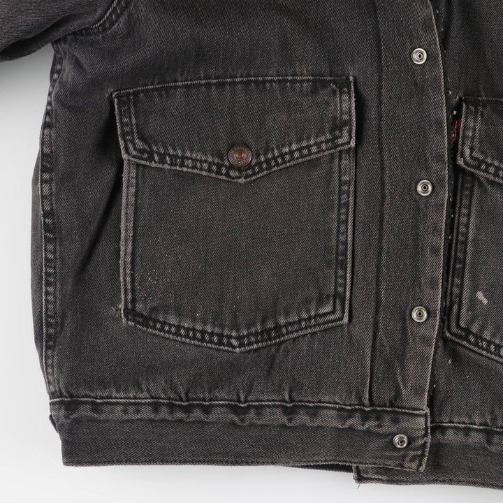 Levi's Levi's Premium Padded Black Denim Jacket, Men's Size Small cotton black type Vintage Second Hand