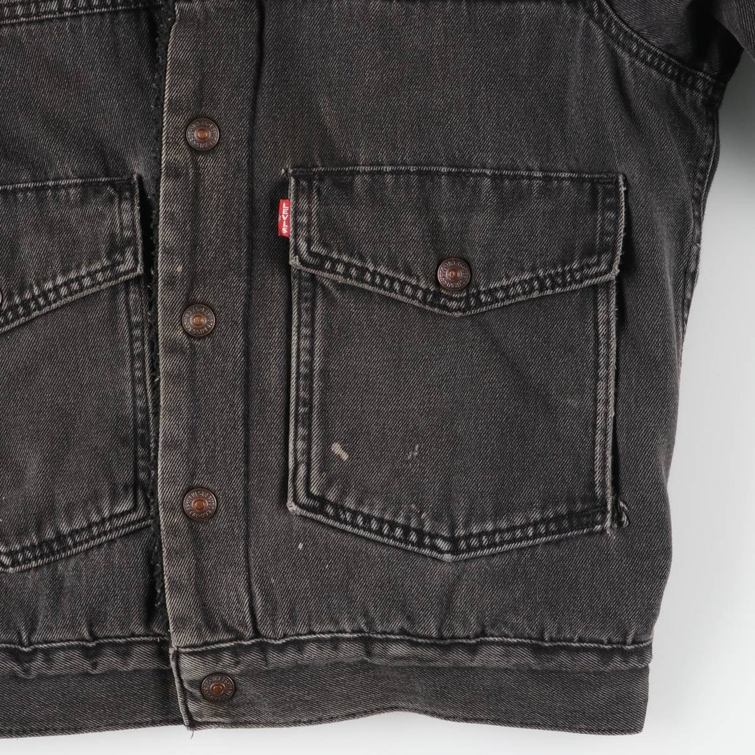 Levi's Levi's Premium Padded Black Denim Jacket, Men's Size Small cotton black type Vintage Second Hand