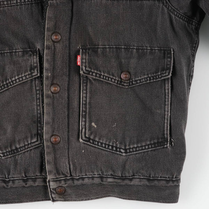 Levi's Levi's Premium Padded Black Denim Jacket, Men's Size Small cotton black type Vintage Second Hand