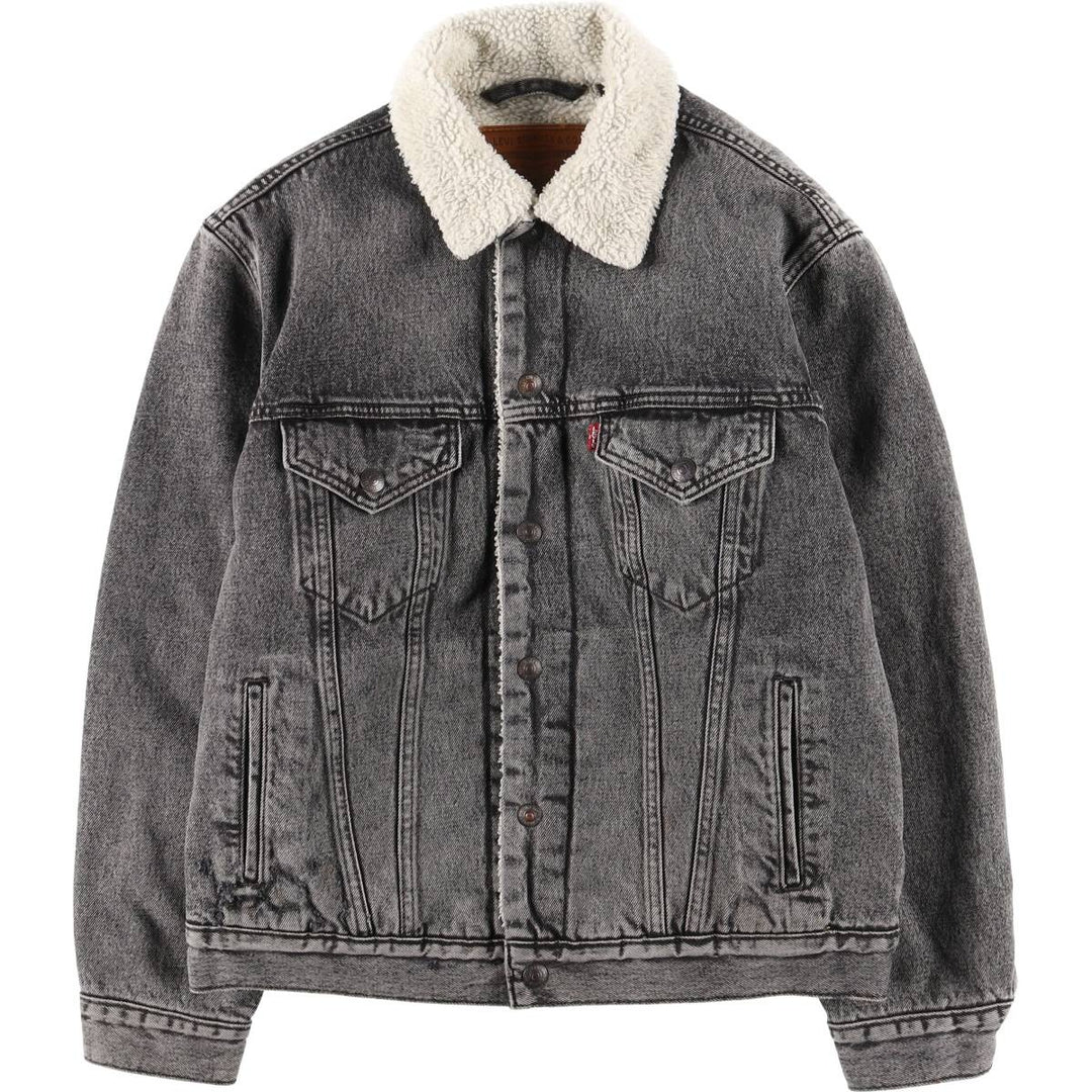 Levi's Premium Black Denim Boa Jacket, Men's Size S (equivalent) cotton black type Vintage Second Hand