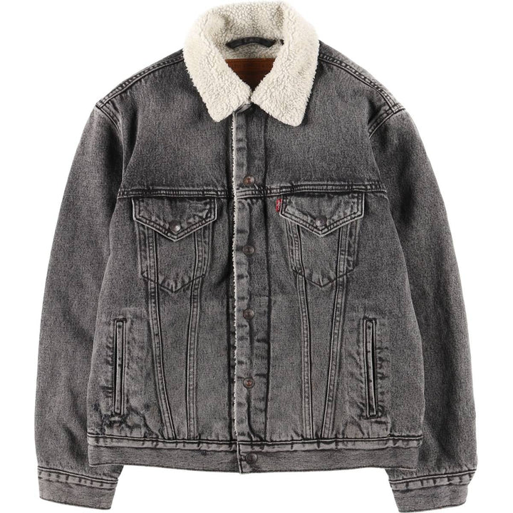 Levi's Premium Black Denim Boa Jacket, Men's Size S (equivalent) cotton black type Vintage Second Hand