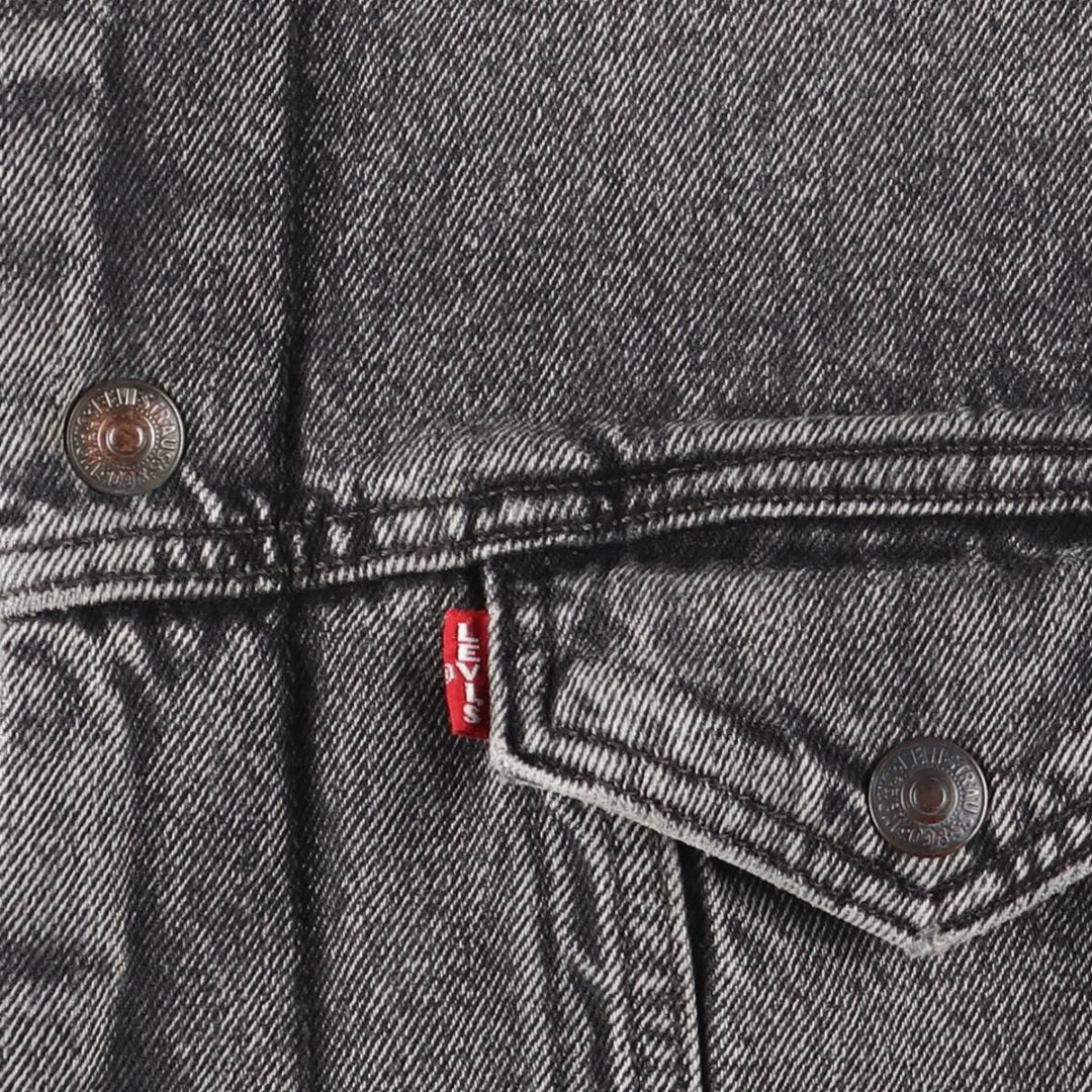 Levi's Premium Black Denim Boa Jacket, Men's Size S (equivalent) cotton black type Vintage Second Hand