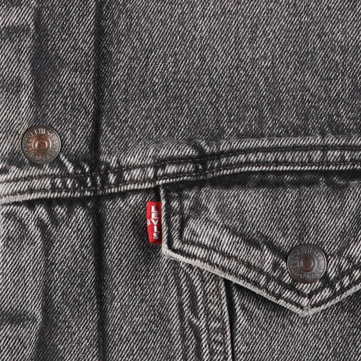 Levi's Premium Black Denim Boa Jacket, Men's Size S (equivalent) cotton black type Vintage Second Hand