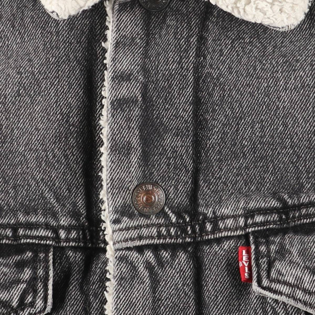 Levi's Premium Black Denim Boa Jacket, Men's Size S (equivalent) cotton black type Vintage Second Hand