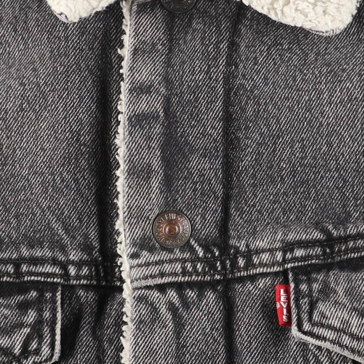 Levi's Premium Black Denim Boa Jacket, Men's Size S (equivalent) cotton black type Vintage Second Hand
