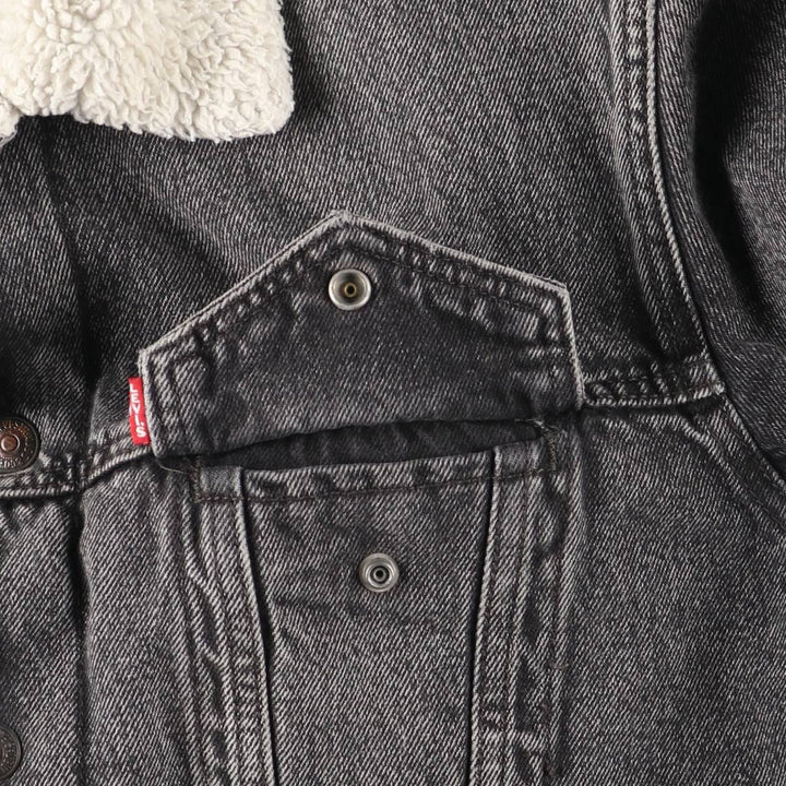 Levi's Premium Black Denim Boa Jacket, Men's Size S (equivalent) cotton black type Vintage Second Hand