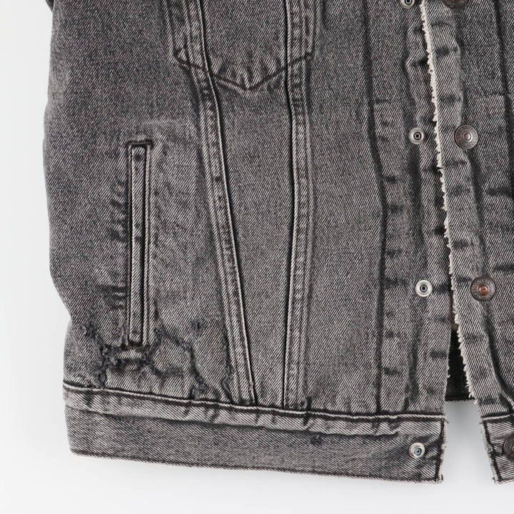 Levi's Premium Black Denim Boa Jacket, Men's Size S (equivalent) cotton black type Vintage Second Hand