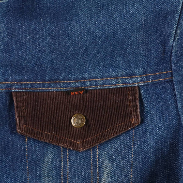 Vintage 1970'S Key Imperial denim jacket, men's size XL unclear blue type Vintage Second Hand