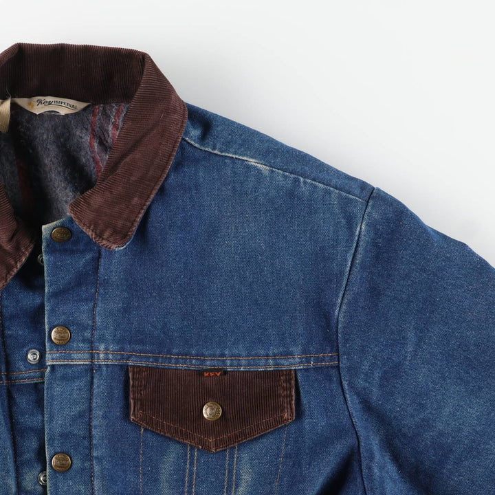 Vintage 1970'S Key Imperial denim jacket, men's size XL unclear blue type Vintage Second Hand