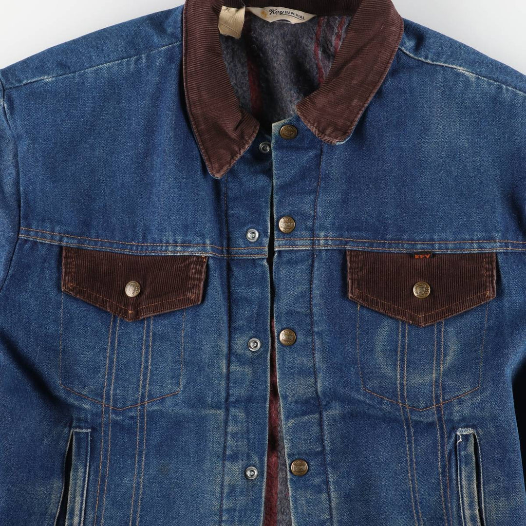 Vintage 1970'S Key Imperial denim jacket, men's size XL unclear blue type Vintage Second Hand