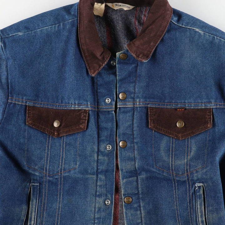Vintage 1970'S Key Imperial denim jacket, men's size XL unclear blue type Vintage Second Hand