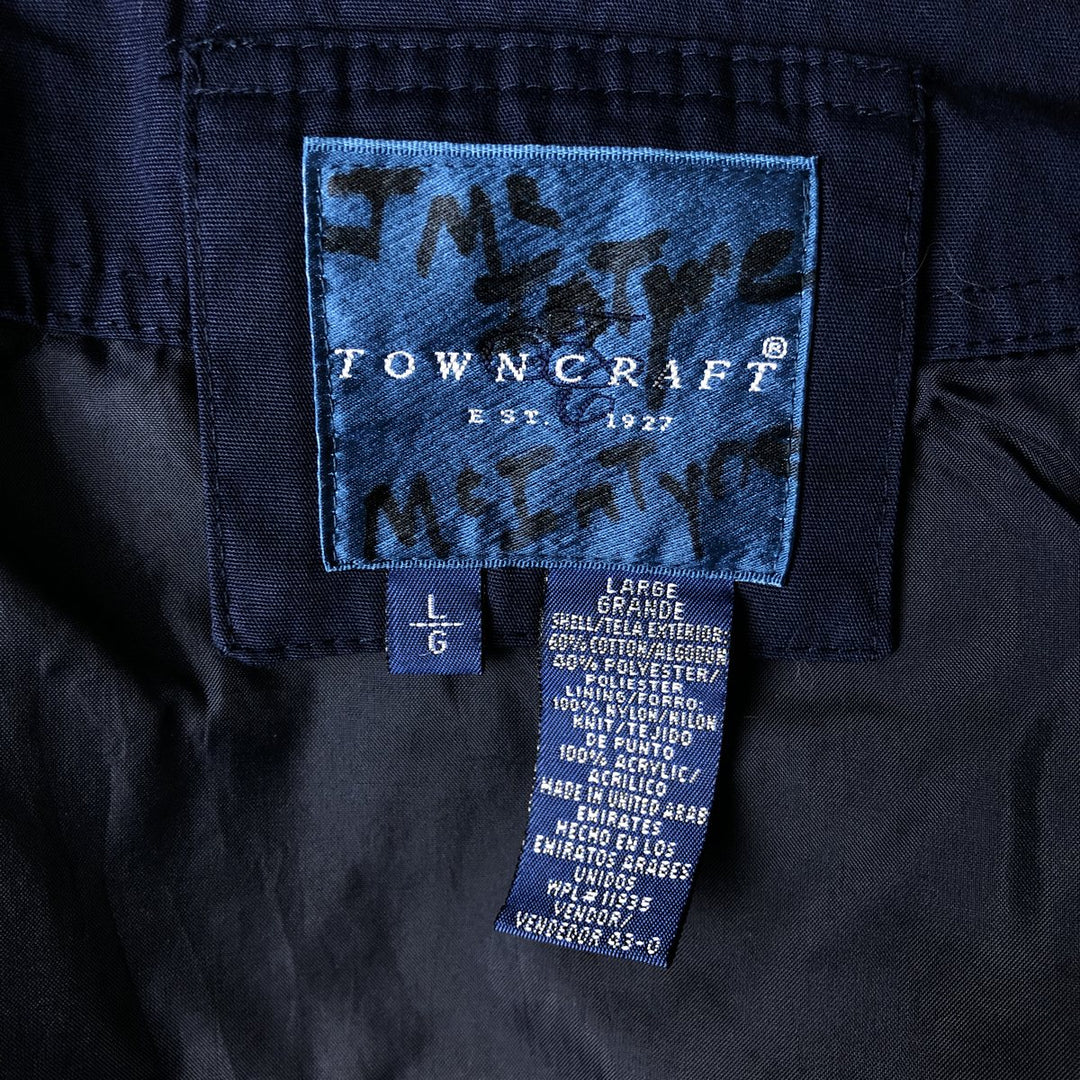 Vintage 80s-90'S Town Craft Derby Jacket with Cup Shoulder Strap, Men's Size L cotton Navy blue Vintage Second Hand