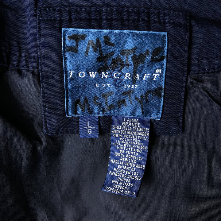 Vintage 80s-90'S Town Craft Derby Jacket with Cup Shoulder Strap, Men's Size L cotton Navy blue Vintage Second Hand