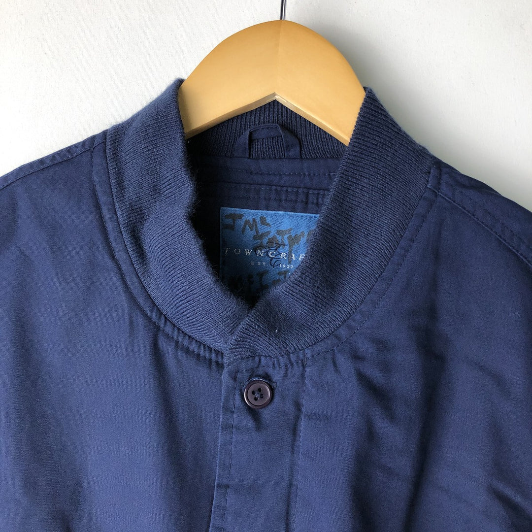 Vintage 80s-90'S Town Craft Derby Jacket with Cup Shoulder Strap, Men's Size L cotton Navy blue Vintage Second Hand