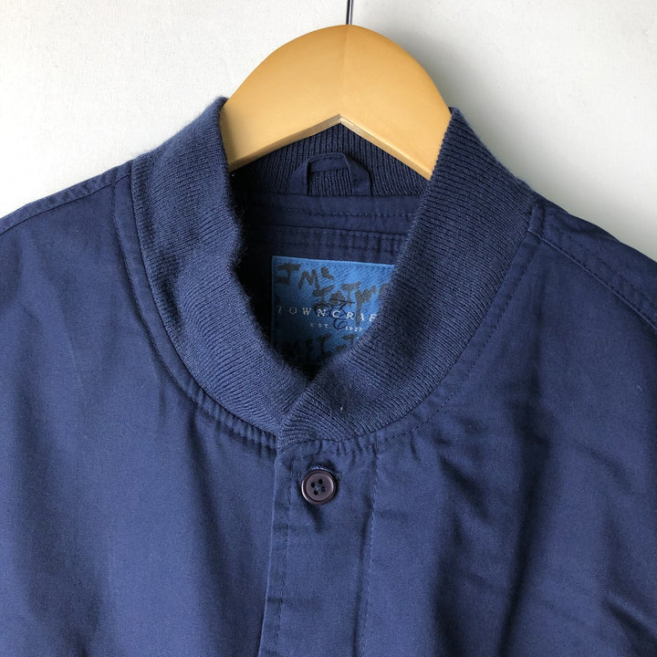 Vintage 80s-90'S Town Craft Derby Jacket with Cup Shoulder Strap, Men's Size L cotton Navy blue Vintage Second Hand