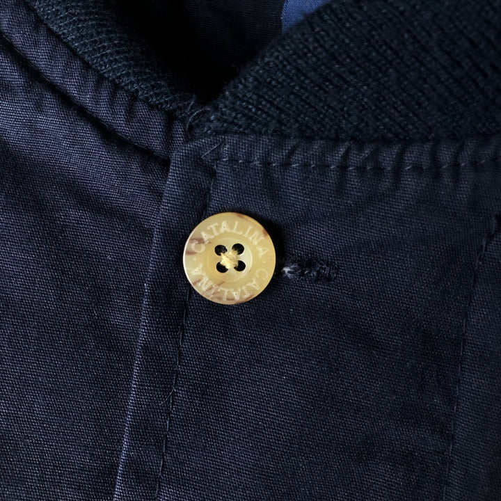 Catalina Derby Jacket, Cup Shoulder Jacket, Men's Size L cotton navy blue type Vintage Second Hand