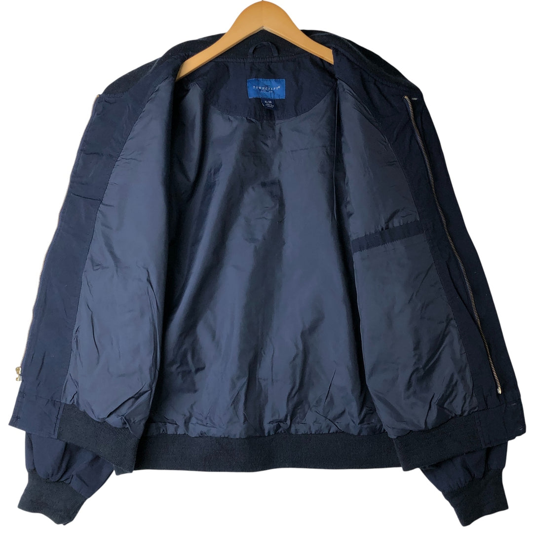 Vintage 80s-90'S Town Craft Derby Jacket, Cup Shoulder, Men's XL cotton navy blue type Vintage Second Hand