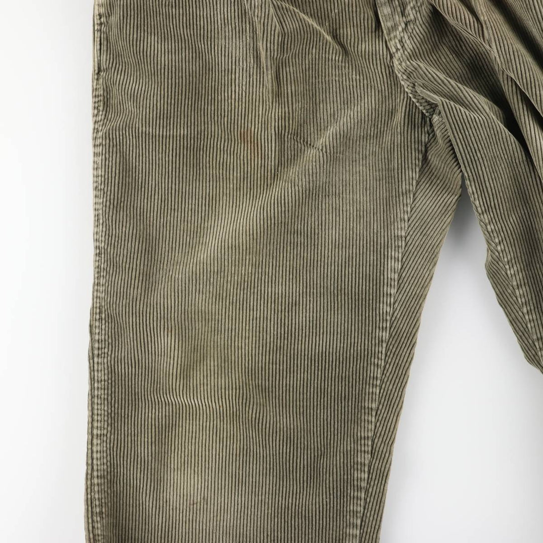 1980'S Ralph Lauren POLO by Ralph Lauren Two-pleat Corduroy Pants, Made in USA, Men's, Size W32 cotton green type yellow green Vintage Second Hand