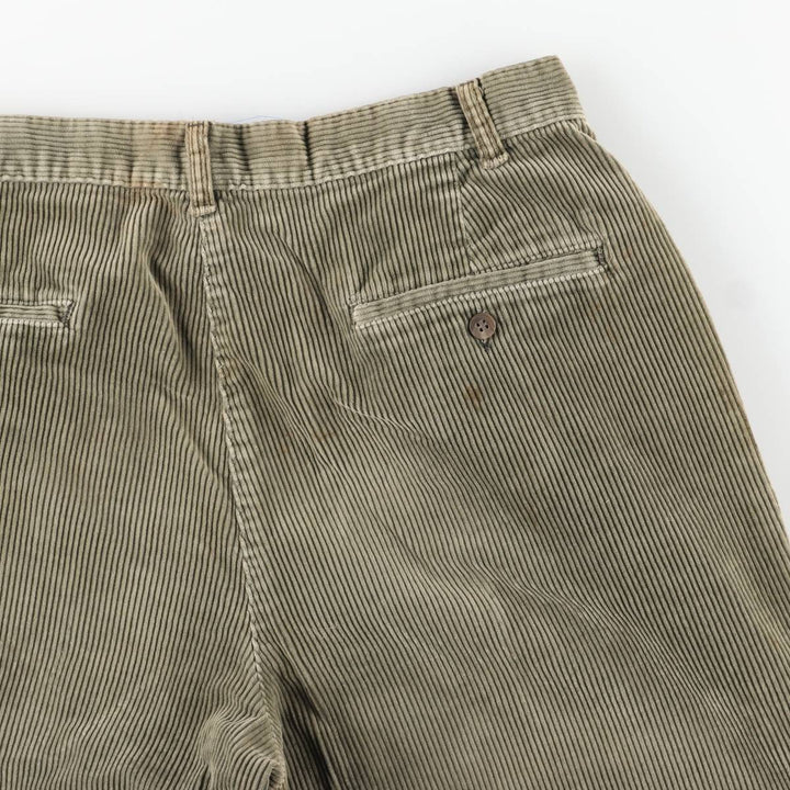1980'S Ralph Lauren POLO by Ralph Lauren Two-pleat Corduroy Pants, Made in USA, Men's, Size W32 cotton green type yellow green Vintage Second Hand