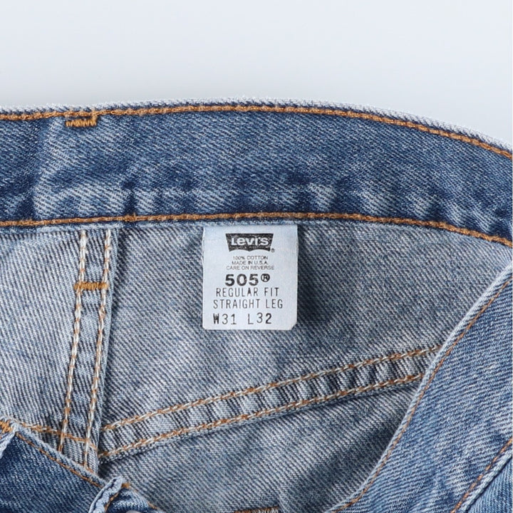 2000'S Levi's 505 Regular Fit Straight Leg Tapered Denim Pants, Made in USA, Men's Size W30 cotton blue type Vintage Second Hand