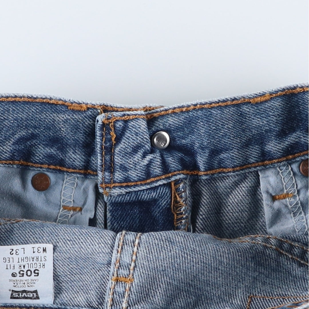 2000'S Levi's 505 Regular Fit Straight Leg Tapered Denim Pants, Made in USA, Men's Size W30 cotton blue type Vintage Second Hand