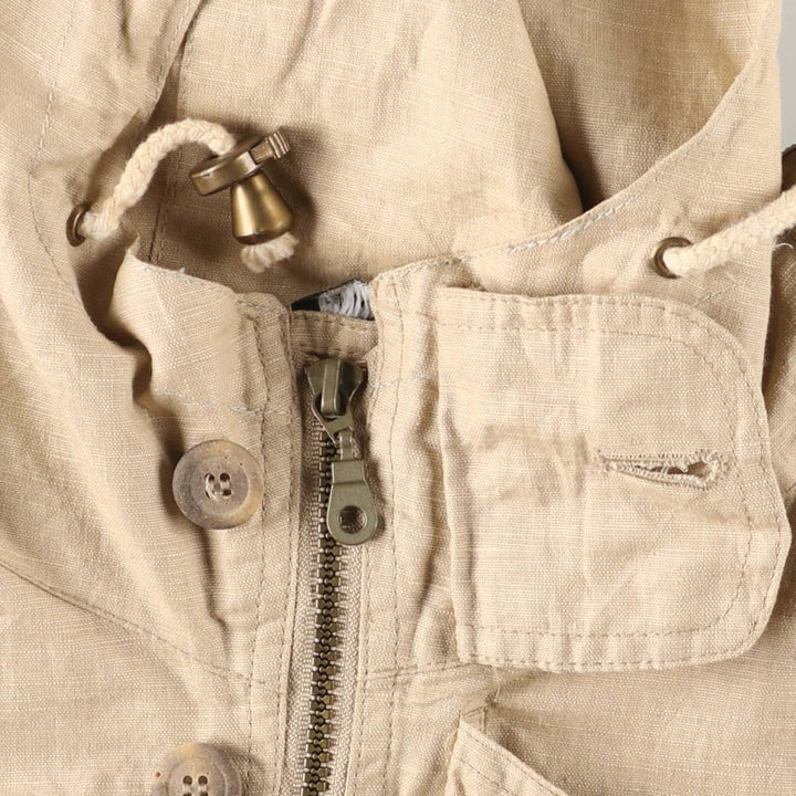 fil a fil Hooded Zip-Up Jacket, Made in Canada, Men's Size XL (approx.) unclear Beige type Vintage Second Hand