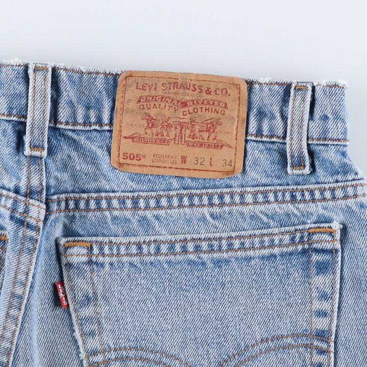 90'S Levi's 00505-4891 Regular Fit Straight Leg Tapered Denim Pants, Made in USA, Men's, Size W32, Vintage cotton blue type Vintage Second Hand