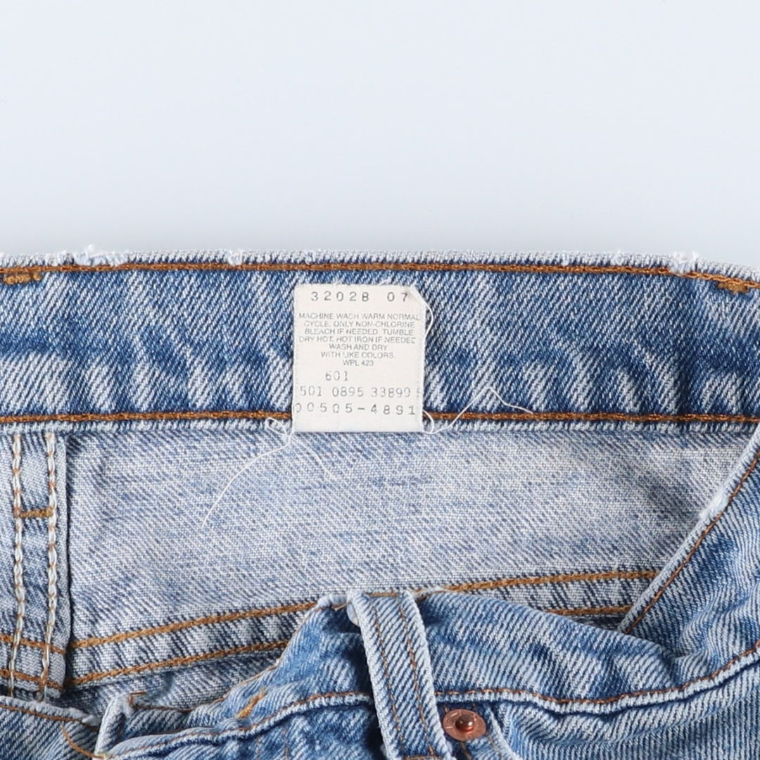 90'S Levi's 00505-4891 Regular Fit Straight Leg Tapered Denim Pants, Made in USA, Men's, Size W32, Vintage cotton blue type Vintage Second Hand