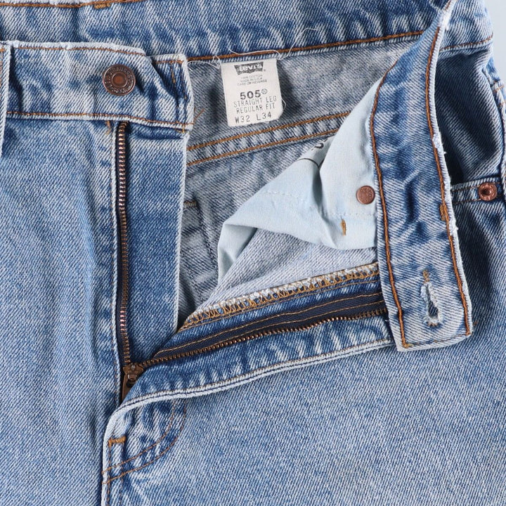90'S Levi's 00505-4891 Regular Fit Straight Leg Tapered Denim Pants, Made in USA, Men's, Size W32, Vintage cotton blue type Vintage Second Hand