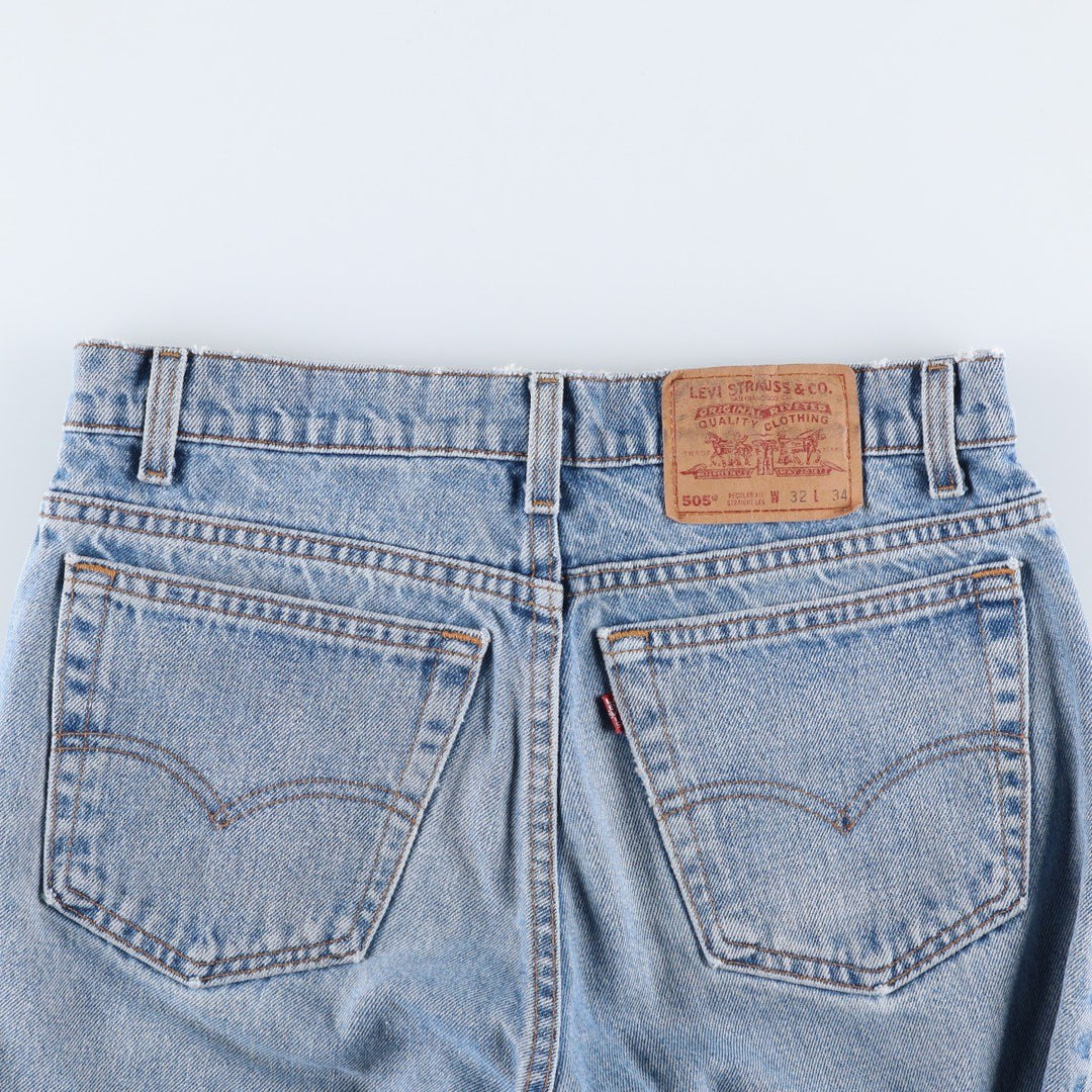 90'S Levi's 00505-4891 Regular Fit Straight Leg Tapered Denim Pants, Made in USA, Men's, Size W32, Vintage cotton blue type Vintage Second Hand
