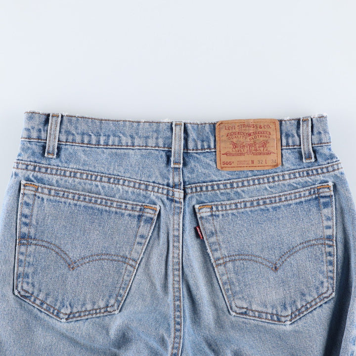 90'S Levi's 00505-4891 Regular Fit Straight Leg Tapered Denim Pants, Made in USA, Men's, Size W32, Vintage cotton blue type Vintage Second Hand