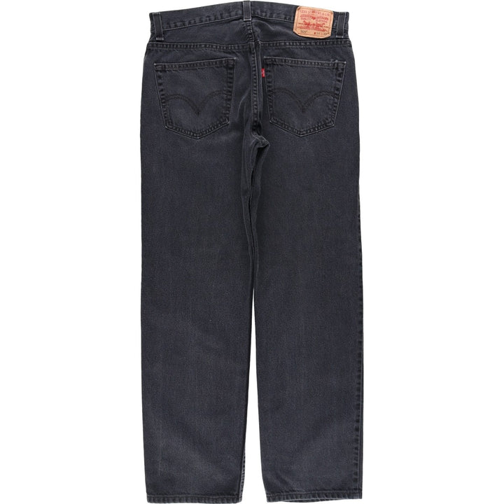 Levi's 505 REGULAR FIT Black Denim Tapered Denim Pants Men's W34 cotton black type Vintage Second Hand