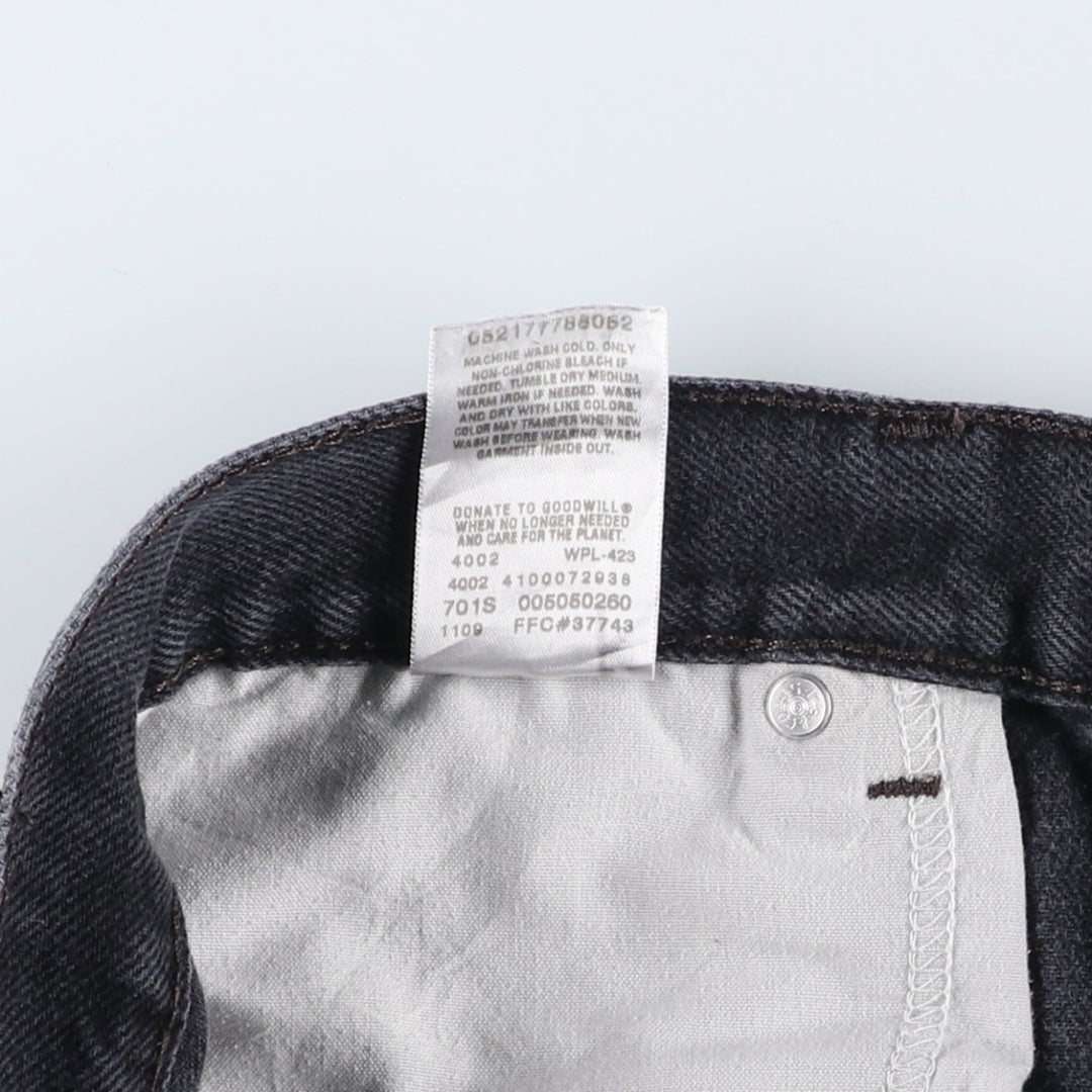 Levi's 505 REGULAR FIT Black Denim Tapered Denim Pants Men's W34 cotton black type Vintage Second Hand